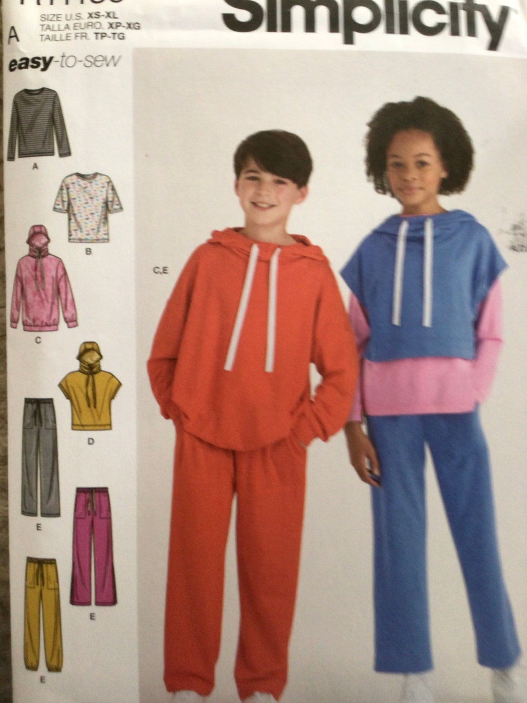 Simplicity R Simplicity R11189, Uncut Sewing Pattern, Boys and Girls Oversized Knit ...