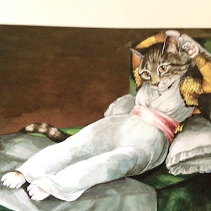 Susan Herbert, The Clothed Maja, Cat Art, Spoof on Fine Art, 1990s, Bookpage Prints for Framing