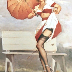 Gil Elvgren, Pin-up and Glamour Artist, Bookplate for Framing, Glamour Art, Girly Art, Wall Art