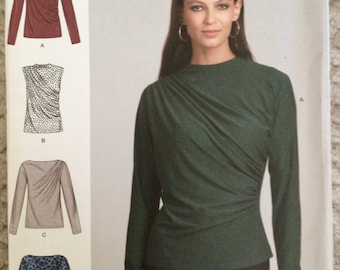 Simplicity R11266, Uncut Sewing Pattern, Misses Knit Tops, Size 6-14, 2021