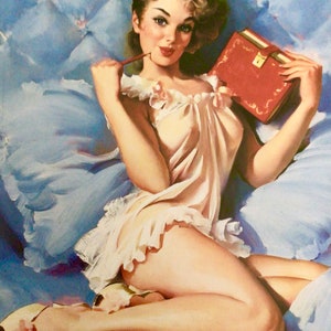 Gil Elvgren, Pin-up and Glamour Artist, Bookplate for Framing, Glamour Art, Girly Art, Wall Art