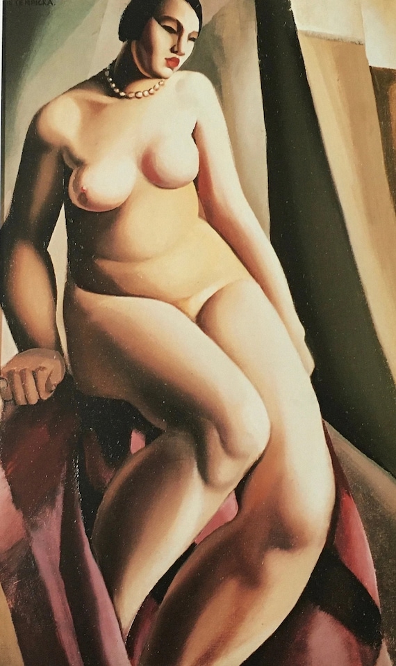 ccluster.com media nude 1 Seated Nude, 1925, mature Content Tamara De Lempicka, Art Deco Style,  Unframed Bookplate, Art Print, Deco Print - Etsy