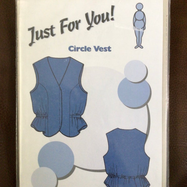 1998 Uncut Sewing Pattern Circle Vest by Clothes for You Size Small thru X-Large Womens Misses