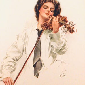SONG of THE SOUL, Harrison Fisher’s American Girls, 5” x 7.75”, Antique Book Print , Unframed, Victorian Age Fashion Art, Printed in 1912