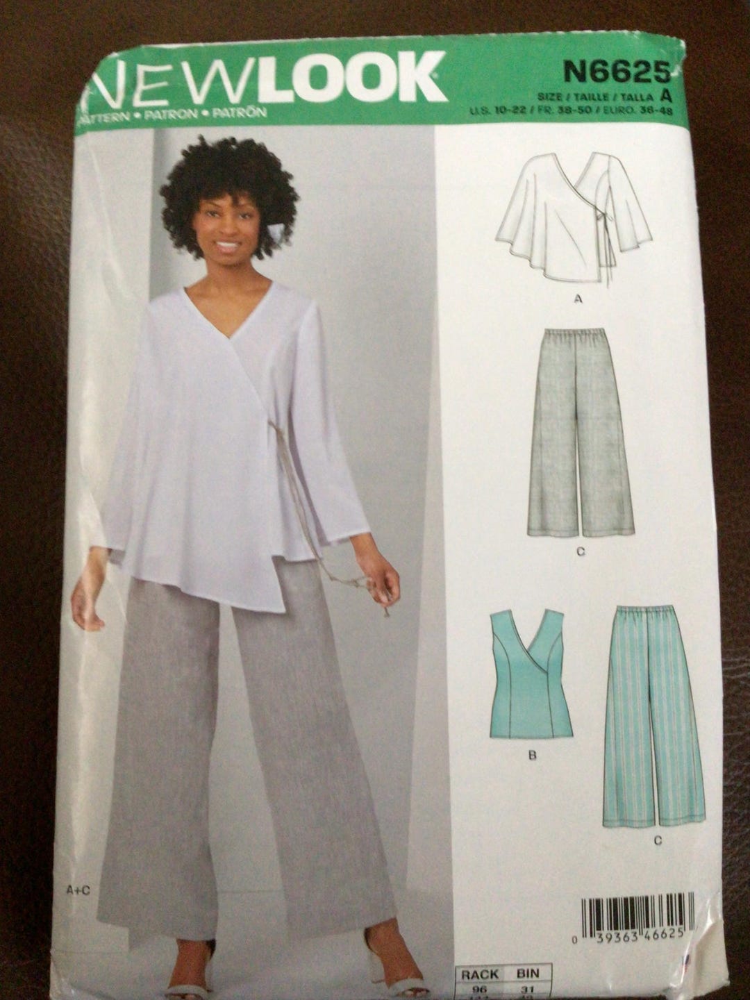 New Look N6625, Uncut Sewing Pattern, Misses/womens Blouse and Pants ...