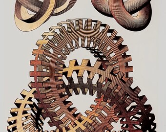 M. C. Escher, Three Spheresi, Modern Art, Graphic Art, Unframed Vintage ...