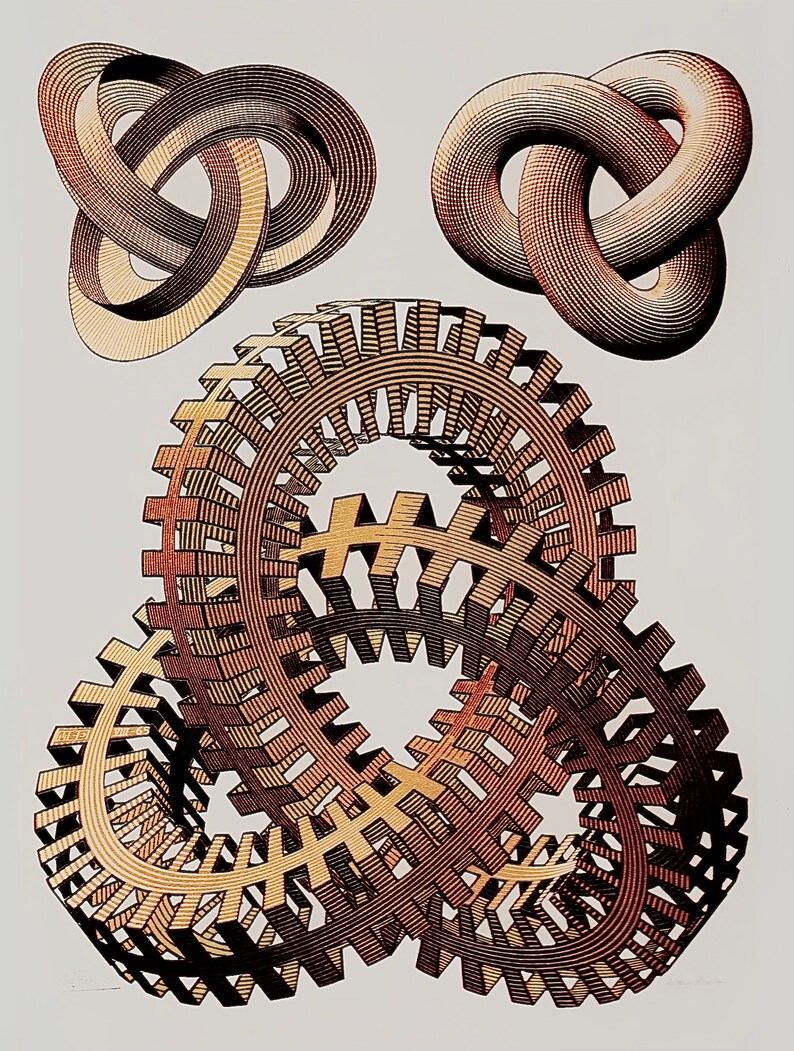 M. C. Escher, Knots, Modern Art, Graphic Art, Unframed Vintage Book ...