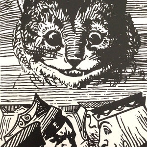 Artist, John Tenniel,  Black and White Print, Vintage Book Print, Unframed Cat Print, Wall Art