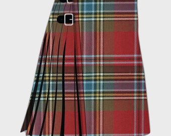 Handmade MacLean Weathered Tartan Kilt: Traditional Scottish Highland Dress