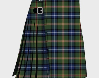 Clan Jones Tartan Kilt: Handmade Acrylic Wool, Leather Straps