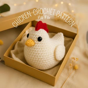 Chicken Crochet Pattern PDF, Easy Amigurumi Hen Doll, Beginner-Friendly DIY Farm Animal Tutorial, Instant Download, Cute Gift