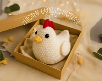 Chicken Amigurumi Crochet Pattern PDF – Easy Hen Plush Toy Tutorial for Beginners
