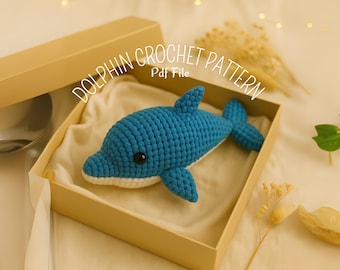 あみぐるみ　いるか　【受注製作になります】 娘に頼まれてイルカの編みぐるみを制作 うまく丸みが出なくて、何度か