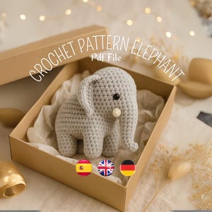 Elephant Amigurumi Crochet Pattern PDF – Easy Stuffed Animal Tutorial for Beginners