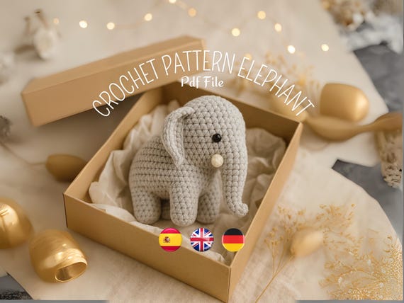 Elephant Amigurumi Crochet Pattern PDF – Easy Stuffed Animal Tutorial for Beginners