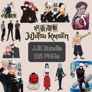125 Jujutsu Kaisen Bundle Pngs with Clear Background, Designs Bundle JJK, 125 Unique JJK PNGs for Anime Fans, JJK Tshirt, png jujutsu kaisen