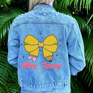 Custom Teacher Jacket, Embroidered Personalized Teacher Jacket, Teacher gift, Personalized Teacher Gifts,Gift For Mom, Appreciation Gift
