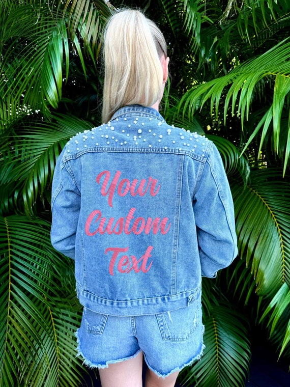 Perle Personalizzare Giacca Jeans Denim Giacche Da Sposa Invernali