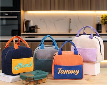 Personalized Embroidered  Lunch Box for Kids, Custom Lunch Box, Insulated Lunch Bag, Monogrammed Toddler Lunch Bag, Unisex Lunch Bag