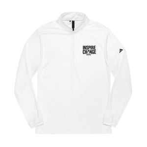 Embroidered Inspire Change Addidas Sweatshirt, Quarter-Zip Pullover, Athleisure Apparel, Activewear, Gift for Sports Fans, Workout Top