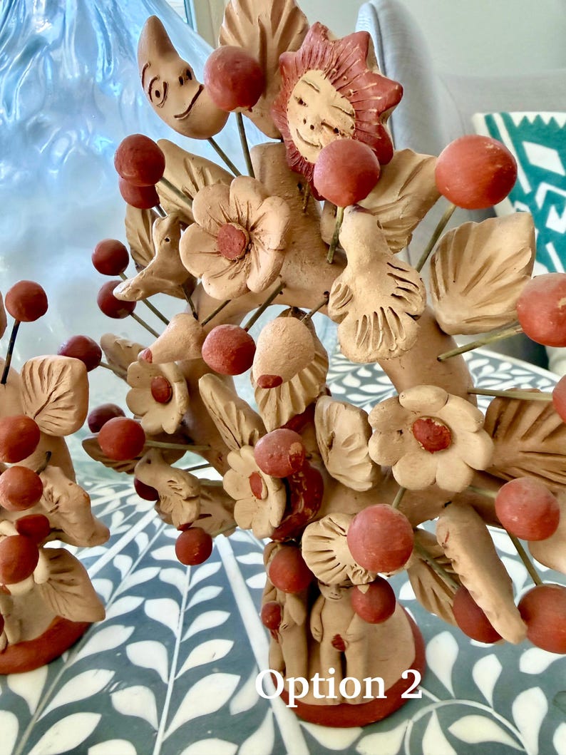 Árbol de Vida from Santa María Atzompa Oaxaca – Barro Rojo Tree of Life Sculpture – Handmade Mexican Folk Art by Colores del Suelo Option 2
