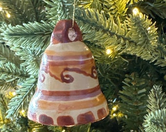 Handmade Clay Bell Ornament - Unique Mexico Decoration - Artisan Craft