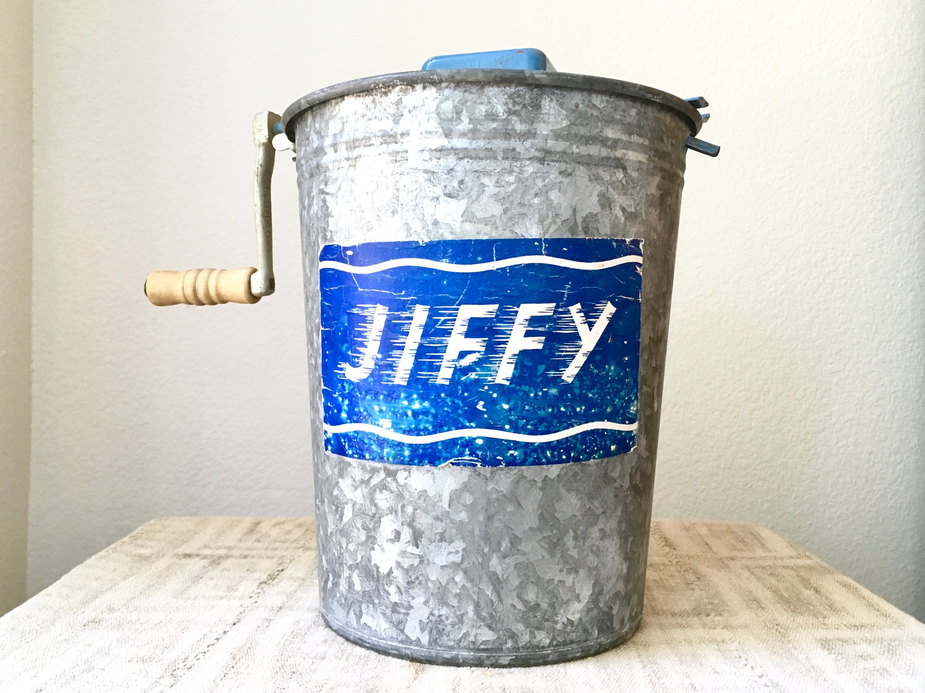 Vintage Jiffy Hand Crank Ice Cream Maker Galvanized Metal Etsy