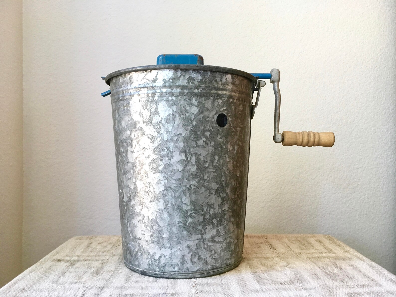 Vintage Jiffy Hand Crank Ice Cream Maker Galvanized Metal Etsy