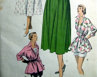 OOP / UNCUT Vintage  Advance Sewing Pattern 5571 - STUNNING  Dress Open or Belted, Evening, Casual Jacket - Size 12, Bust 30