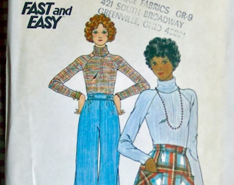 UNCUT 1970's Butterick Pattern 4441 /  Misses' A-line Skirt, Pants & Close-fitting Top  /  Size 16, bust 38 / Sewing Pattern