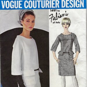 Patron De Couture Vogue Couturier Fabiani Of Italy - Robe - Taille Buste 38 - Rare Et Neuf