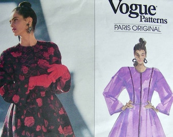 Vogue 2176 - Christian Lacroix 1980s Dropped Shoulder Flared Skirt Dress Sewing Pattern - Size 8  (Bust 31.5") - Uncut (FF) Vogue Designer