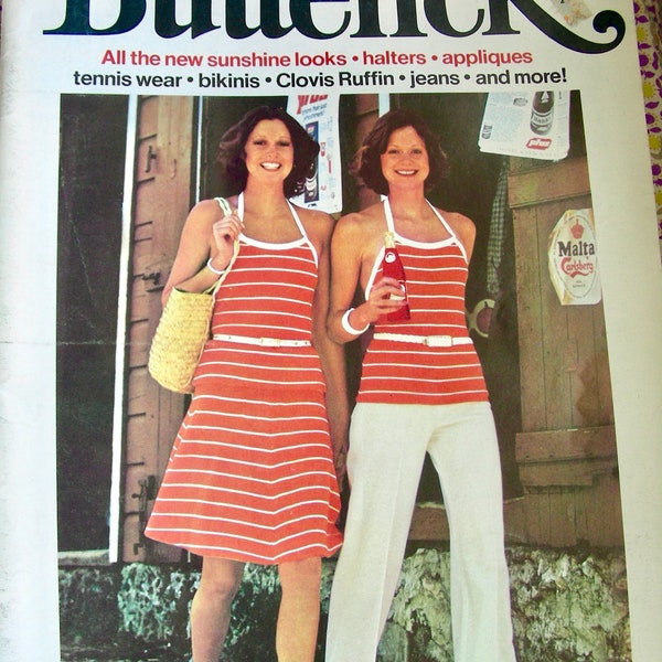 1970's Vintage BUTTERICK Pattern Fashions PATTERN Book Catalog -   Summer 1974 Fashions - Designer's John Kloss, Kenzo, Evening