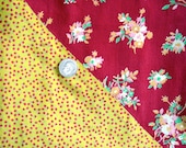 SALE Antique Vintage Cotton Fabric QUILT Top with Early Small Print Cheddar Fabrics - RARE 88 x 73