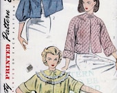UNCUT 1950s Simplicity Pattern 3735 Ladies 39 Bed Jacket with Optional Quilting Bust 34-36