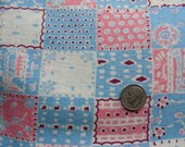 SALE Vintage Feed sack NOVELTY Cotton Fabric - ADORABLE Little Girls or Boys Small Print for Nursery Quilt - 36 x 44