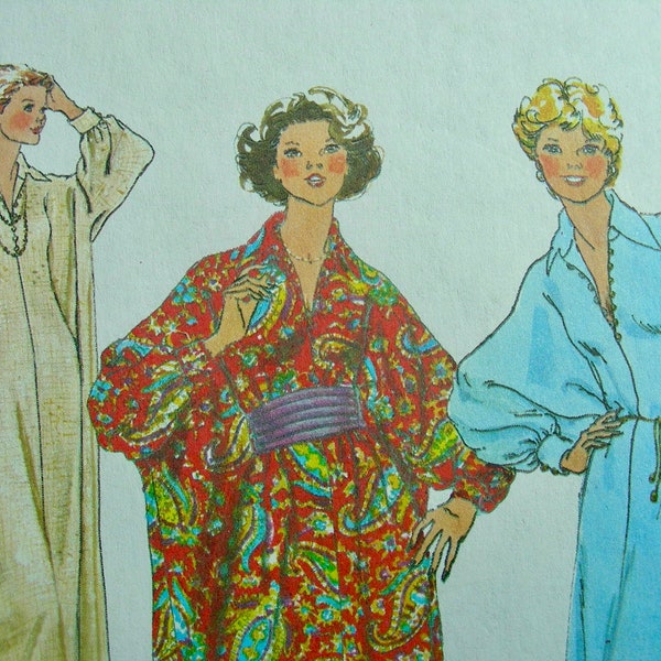 UNCUT * 1970's Simplicity Pattern 7914  // Misses' Caftan and Cummerbund in Misses', Women's and Half Sizes  Sewing Pattern