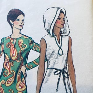 1970's Vogue 8333 Sewing Pattern,  Misses' Evening Length Dress Caftan Tunic Tops, Coverup & Pants  / Size 14.5,  Bust 37