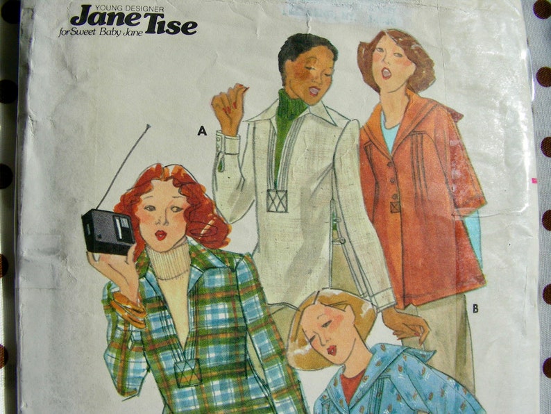 Size 8 bust 31.5 or Size 10 Bust 32.5 UNCUT Vintage Butterick Pattern 4099 Young Designer JANE TISE Sailor Blouses or Tunic Tops