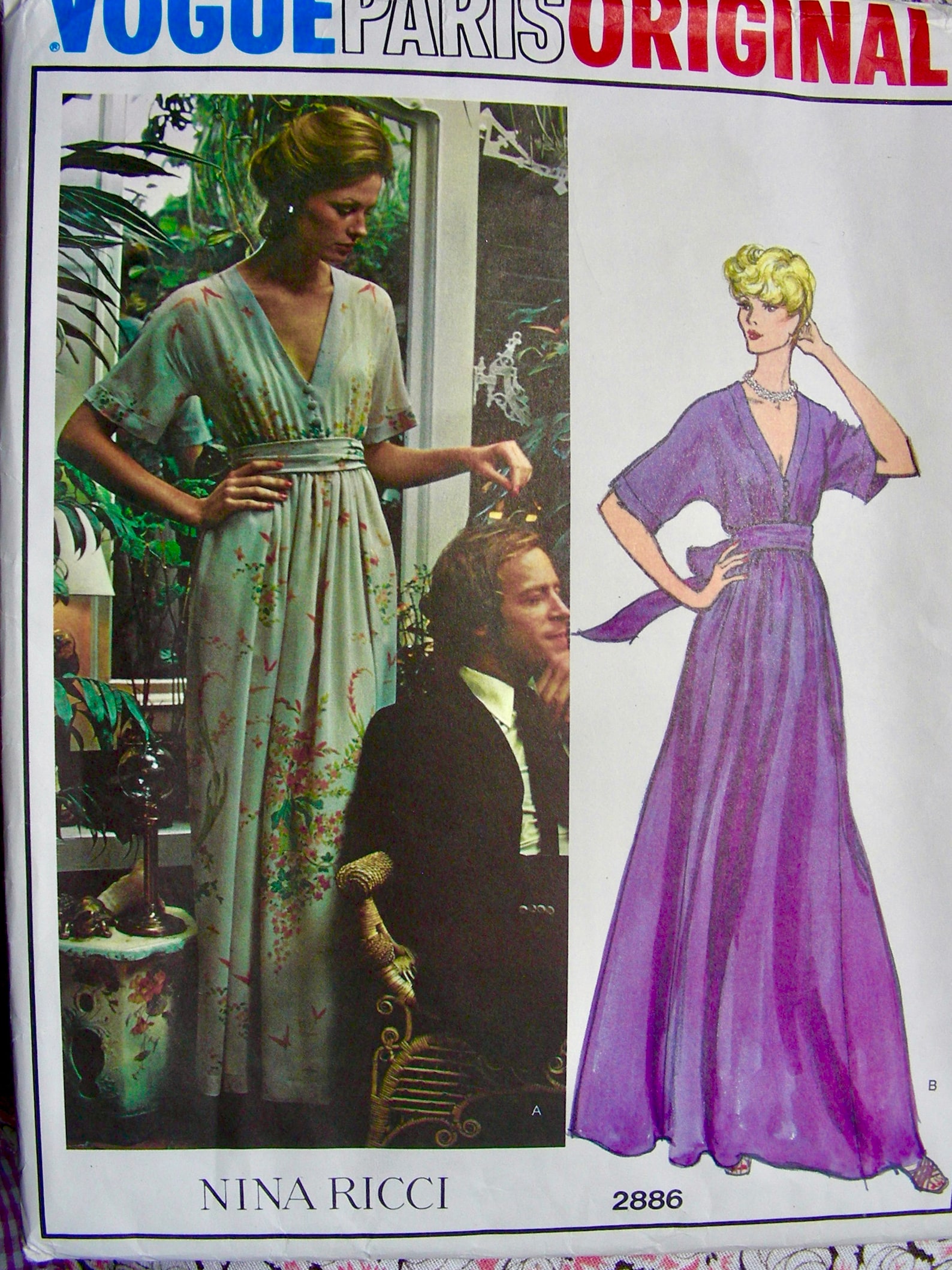 Patron De Couture Vintage Vogue 1973 Par Nina Ricci - Modèle 2886, Robe Taille 36, Non Découpé