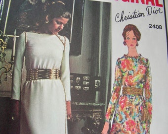 UNCUT *  Vogue Paris Original Pattern 2408 * Christian DIOR Designer *  ELEGANT  Evening Dress and Pants   / Size 10/ Bust 32.5