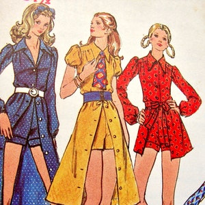 Rare UNCUT 1970s Butterick Pattern 6645 *  STUNNING Misses' A-line Dress in 5 Lengths, Hot Pants, Front & Back Yoke - Size 8, Bust 31.5