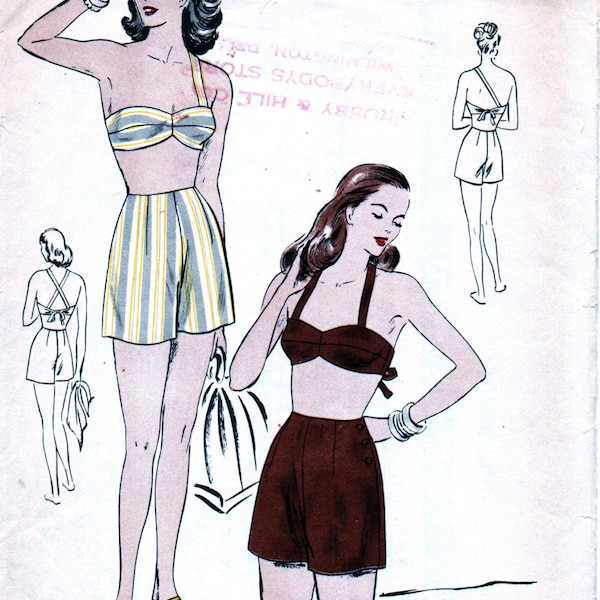 Swimsuit  Pattern * Vogue Sewing Pattern 5763 -  FF - Glamorous One Shoulder Bra, Shorts, Undershorts  - Size 14 Bust 32 - "Easy to Make"