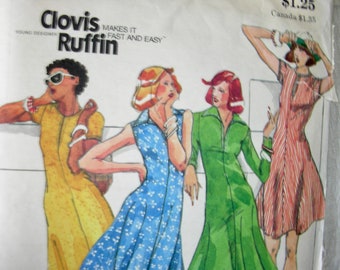 UNCUT Vintage Butterick Pattern 3606 / Young Designer CLOVIS RUFFIN Gorgeous Misses' Dresses Sewing Pattern  * Size 10 / Bust 32.5