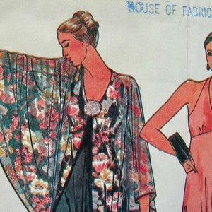 Vintage Butterick Pattern 6357 /  Gorgeous Halter Top Evening Gowns Empire Waist and V-neck Capelet / Size 10  Bust 32.5 * UNCUT