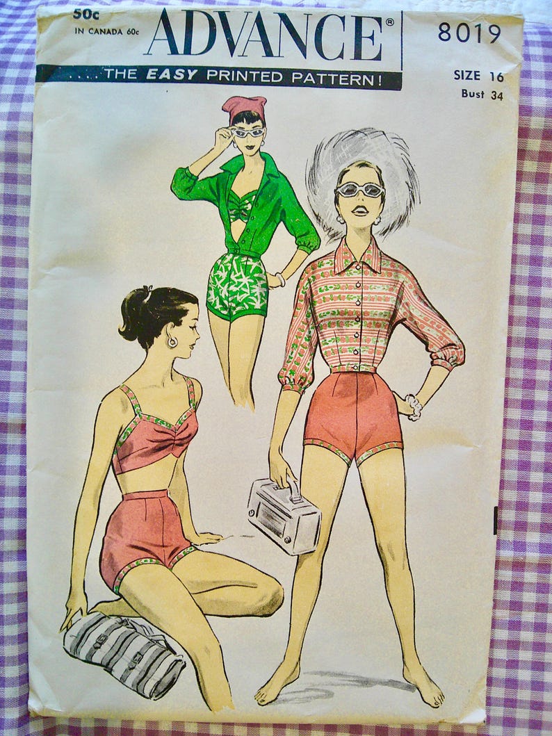 Advance Pattern 8019 - Misses' Halter Tops / Size 16, Bust 34 UNCUT ...