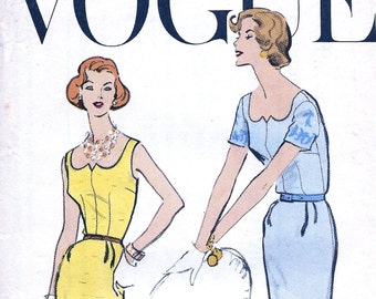 Patron De Couture Vintage Vogue 1953 - Robe B32" Par Schiaparelli - Pièces Non Découpées