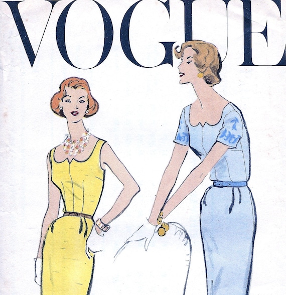 RARE / UNCUT 1950's VOGUE Pattern 9142 * Beautiful High Fashion Party Dress With Low Shaped Neckline * Size 10 Bust 32 * Easy to Make - Etsy RARE / UNCUT 1950's VOGUE Pattern 9142 * Beautiful High Fashion Party Dress With Low Shaped Neckline * Size 10 Bust 32 * Easy to Make - Etsy