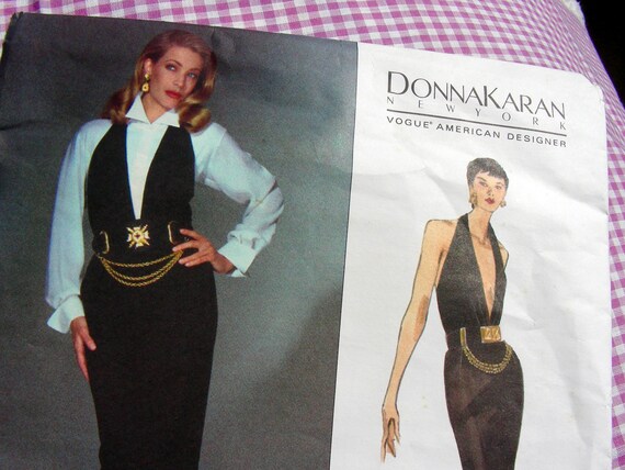 Vogue 1073 American Designer Pattern * Stunning Deep-v Halter Neckline Dress or Jumper & Bodysuit * Sizes 6-8-10 UNCUT * DONNA KARAN - Etsy Vogue 1073 American Designer Pattern * Stunning Deep-v Halter Neckline Dress or Jumper & Bodysuit * Sizes 6-8-10 UNCUT * DONNA KARAN - Etsy