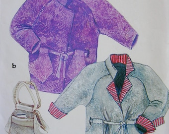UNCUT * Vintage Lois Ericson - Diane Ericson Sewing Pattern #304 /  ELEGANT Lined Raglan Jackets and Hang bag - Purse  / Sizes 4 to 22